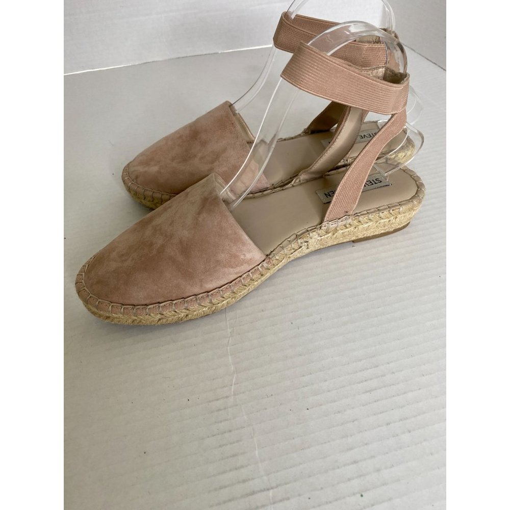 Steve Madden Moment Women’s 9.5M Tan Suede Espadrille Flats Ankle Strap Shoes